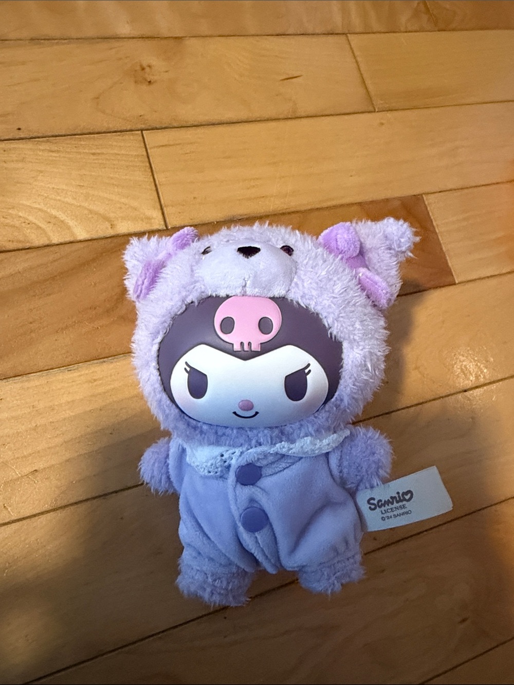 Sanrio Kuromi Plush in Light Purple Bear Outfit